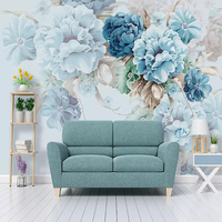 Niestandardowe tapety Nordic styl ręcznie malowane piwonia Floral duszpasterska fototapeta TV do salonu ściana tła malarstwo Papel De Parede 3